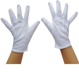 Gants en coton blanc confortables et respirants pour enfants, antidérapants, anti-chaleur, style uni, usage général, texture lisse, quotidien - Product Image 1