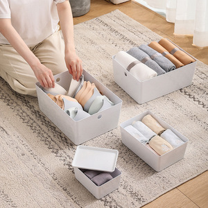 <b>Plastic</b> Storage <b>Boxes</b> Bins White Rectangle Stackable With Lid For Cosmetics Stationery Dormitory Use - Product Image 2
