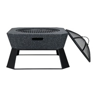 Excellent Design Bois Brûlant Extérieur Jardin Patio Arrière-Cour Bol À Feu Avec Grill Et Couverture En Maille Table Top Fire Pit Bowl Marbre