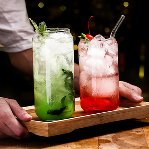 Jm OEM ODM 12Oz 16Oz Rõ Ràng Khoảng Trống Thủy Tinh Mason Jar Bia Có Thể Cốc Thủy Tinh Với Nắp Tre Và Rơm - Product Image 6