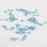 Fixation de cire optique, 1-3mm, en vrac, coupe ronde brillante, synthétique, pierre nano turquoise, en Stock