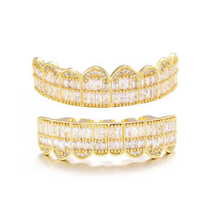 Bling blibg Hip Hop Bijoux En Laiton Cubique Zircon Dents Impeccable Diamant Glacé Carré CZ Dent <span class=keywords><strong>Grilz</strong></span> Comme Cadeau - Product Image 4