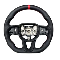 Volant personnalisé sur mesure pour Dodge SRT Hellcat en fibre de carbone forgée, cuir et Alcantara