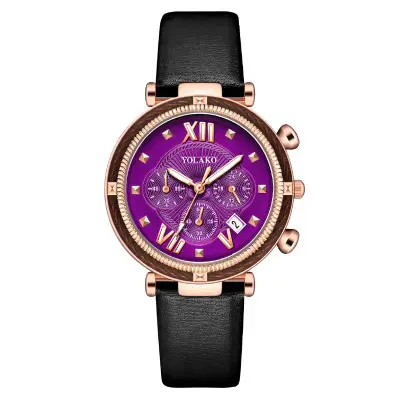 Montre à Quartz avec bracelet en cuir pour femmes, Design à la mode, marque de luxe, bonne qualité, calendrier,