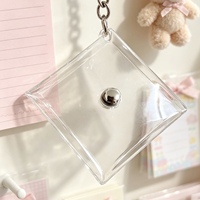 K7 PVC Exquisite Instagram Style Ultra-Lightweight Small Coin Purse Mini Bag Lipstick Cards Transparent Glittery Chain Clutch