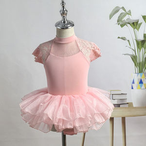 Baju Balet Lengan Pendek Berbahan Mesh Custom Made untuk Anak Perempuan dengan Rok Renda dan Stoking Bahan Spandex Nilon Sutra untuk Anak-Anak - Product Image 2