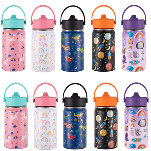 Fournitures scolaires 12oz flacons sous vide bouteille thermos avec paille Botella De Agua bouteille d'eau en acier inoxydable isolée pour les enfants - Product Image 4