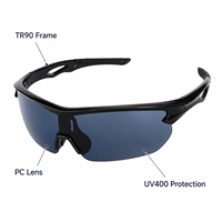 Lunettes de soleil sport polarisées TR90 pour adultes, hommes et femmes, demi-monture, UV400, pour cyclisme, anti-vent, course à pied, avec plaquettes nasales réglables