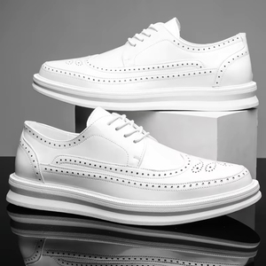 <span class=keywords><strong>Zapatos</strong></span> Oxford Formales de Vestir <span class=keywords><strong>para</strong></span> <span class=keywords><strong>Hombre</strong></span>, con Cordones, Punta Cerrada, Suela Gruesa, Transpirables, de Cuero <span class=keywords><strong>Charol</strong></span> Duradero, Blancos, <span class=keywords><strong>para</strong></span> Otoño e Invierno - Product Image 1