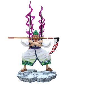 Figura de Acción de Zoro con Efecto Haki Morado, Versión Kimono Wano, Adorno de PVC para Escritorio, Regalo para Fanáticos del Anime, Decoración para el Hogar y la Sala de Juegos - Product Image 1