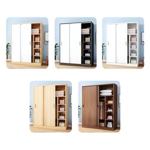 Wan Yusen Sliding Door Wardrobe Flat <b>Panel</b> Freestanding Easy Assemble Bedroom Storage Cabinet - Product Image 5