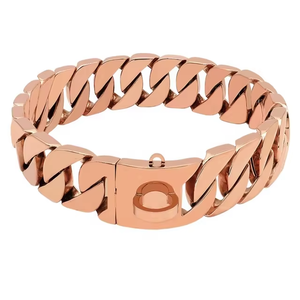 Grosir Aksesori anjing peliharaan Tautan Kuba rantai anjing kerah anjing emas Chunky tugas berat baja nirkarat besar kualitas logam padat - Product Image 6