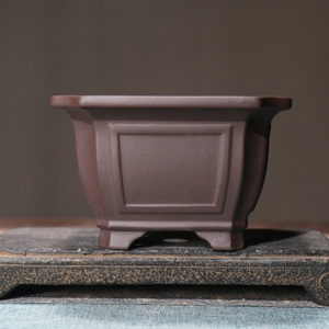 Wang Fei Pottery <b>Square</b> Purple Clay Flower <b>Pot</b> Wide Rim Desktop Bonsai Chinese Style - Product Image 2
