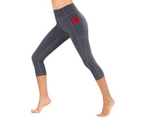 Mallas deportivas de cintura media sólidas personalizadas para mujer, mallas de entrenamiento físico, mallas sin costuras, Spandex/nailon - Product Image 6