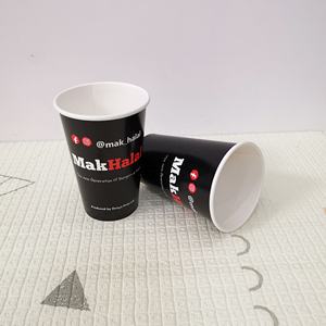 Gobelets en papier biodégradables de 12 oz et 22 oz avec couvercles, personnalisés avec logo imprimé en rose, rouge et noir, pour cola et café, vente en gros à prix réduit - Product Image 2