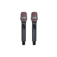 Microphones sans fil XUNGUAN 780DSP à deux canaux avec fonction de suppression des micro-ondes répétitives, microphone sans fil UHF pour karaoké à domicile
