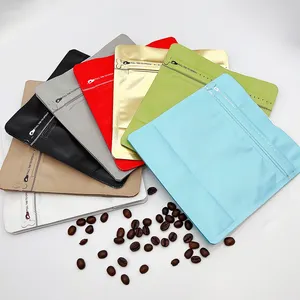 MOQ 1pc Matte Blue Coffee Bags 250g 500g 1kg Coffee Pouches With Zipper And Valve