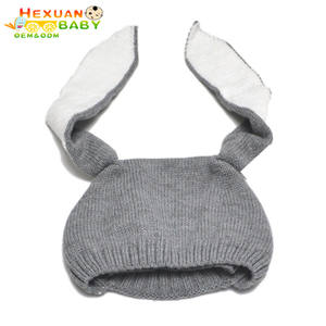 Venta al por mayor <span class=keywords><strong>de</strong></span> acrílico personalizado <span class=keywords><strong>de</strong></span> punto lindo invierno cálido bebé recién <span class=keywords><strong>nacido</strong></span> niños ganchillo Animal conejito Orejas <span class=keywords><strong>gorro</strong></span> sombrero - Product Image 1