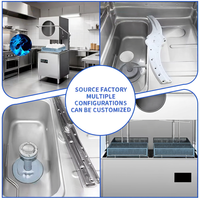 Lave-vaisselle commercial pour restaurant en acier inoxydable 304 certifié CE, haute efficacité, 60 paniers/heure, stérilisation automatique intelligente
