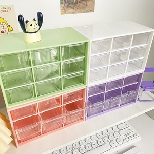 Desktop Organizer 33x15x85cm Plastic Stackable Double Tier Rectangle <b>Storage</b> Box For Desk Neatening - Product Image 2