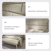 Italienisches Design Modernes Modulares Ausziehbares Verstellbares Queen/King Size Leder Luxus Schlafzimmer-Möbelset mit Edelstahlrahmen