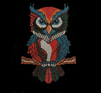 Transferts thermocollants Hibou Mignon, Design DIY Scintillant, Applique en Cristal Thermocollant Bling, Motifs Animaux pour Vêtements et Jeans