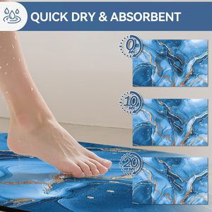 Alfombra <span class=keywords><strong>de</strong></span> Baño Antideslizante Ultrafina, Alfombra <span class=keywords><strong>de</strong></span> Baño que Cabe Debajo <span class=keywords><strong>de</strong></span> la Puerta, Respaldo <span class=keywords><strong>de</strong></span> Goma, Secado Rápido, Súper Absorbente, Lavable, Alfombrillas para Ducha - Product Image 2
