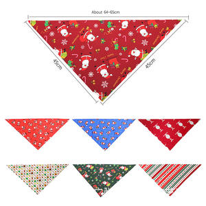 Bandana per cani di natale personalizzata Bandana di natale per cani da compagnia in cotone OEM Bandana per cani personalizzata di natale di babbo natale - Product Image 6