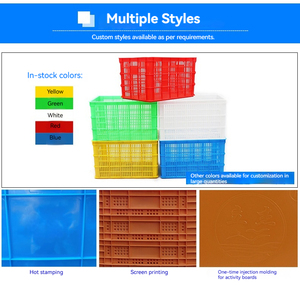 Plastic Mesh Crate 600*430*350MM Turnover <strong>Basket</strong> Vegetables <strong>Storage</strong> Plastic Crates Rectangle Virgin Material <strong>Stacking</strong> <strong>Baskets</strong> - Product Image 5