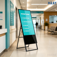 Señalización Digital de Pie HRAY de Varios Tamaños, Alto Brillo, Altavoces Dobles para Promoción en Interiores de Tiendas, Venta al por Mayor de Fábrica OEM