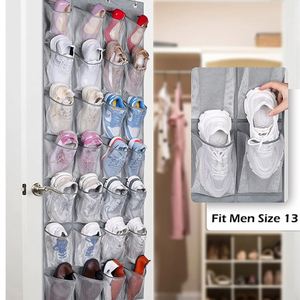Top Sales 28 Large Breathable Mesh Pockets Fabric <b>Shoe</b> Hanging Organizer <b>Storage</b> Bag Over Door - Product Image 5