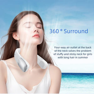 OEM premium <b>portable</b> <b>wearable</b> bladeless hanging mini <b>fan</b> with digital display - Product Image 3