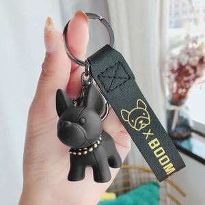 Porte-clés de voiture en cuir personnalisé, porte-clés mignon en forme de poupée, porte-clés en PVC en forme d'animal, porte-clés chien - Product Image 4