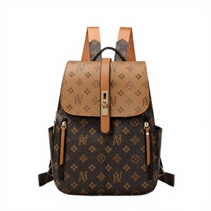 2026 New Korean Style Printed Women's Multi-Functional Shoulder Bag Zipper PU Trendy Fashion <b>Backpack</b> - Product Image 2