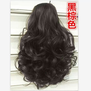 วิกผมทรงลูกแพร์แฟชั่น พร้อมคลิปขนาดใหญ่ หางม้าลอนธรรมชาติ 26 ซม. 90 กรัม ผมสังเคราะห์แบบไม่ต้องใช้กาว - Product Image 2