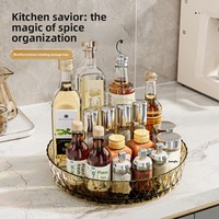 Nueva Bandeja Giratoria de Plástico para Almacenamiento, Organizador Multifuncional de Especias para Encimeras de Cocina, Almacenamiento de Frutas