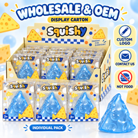 Jouet anti-stress souple et malléable en forme de bloc de fromage triangulaire bleu Vaseline, à presser pour soulager le stress