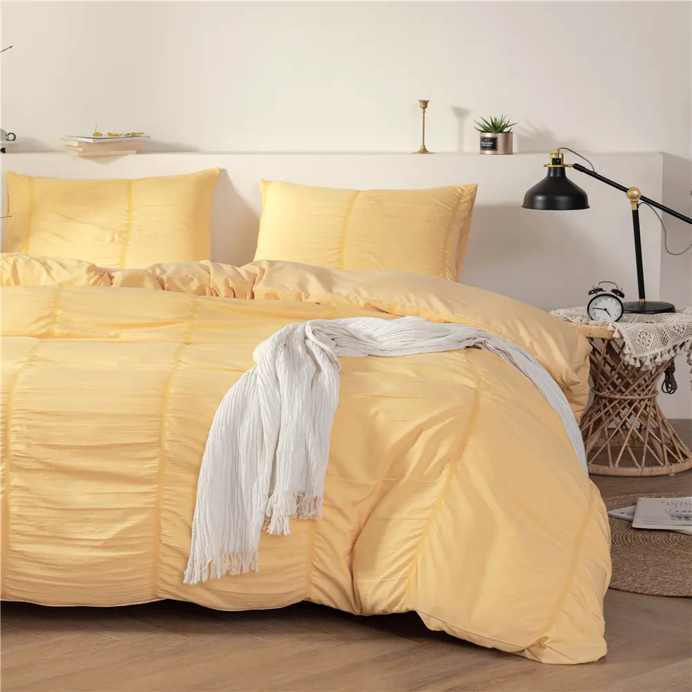 Hot bán seersucker nhà thiết kế Comforter Duvet cover bộ đồ giường đầy màu sắc bedsheet phòng ngủ thân thiện với môi dệt hiện đại