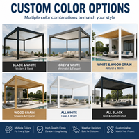 Pergola Bioclimatique Motorisée en Aluminium avec Toit à Lames Rétractables Écologiques et Imperméables pour Terrasse et Balcon – Vente Flash