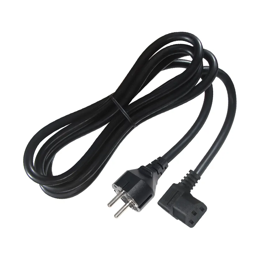 European standard CEE7/7 EU Euro 3 pin plug to angled IEC C13 Kettle receptacle power cord for notebook