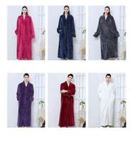 Peignoir à fermeture éclair pour femmes et hommes, peignoir long en peluche épais et chaud à motif diamant pour hôtel, vente en gros
