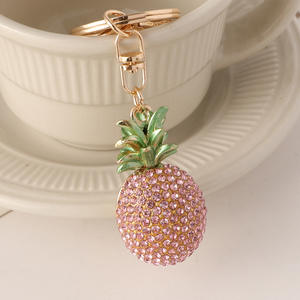 Llavero de Lujo con Forma de Piña 3D para Mujer, Estilo de Dibujos Animados, Incrustaciones de Cristal, Aleación con Pedrería, Colgante Ovalado de Moda - Product Image 6