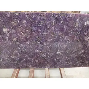 Lastra di quarzo viola ametista pannello pietra preziosa granito lastre di marmo per cucina bagno controsoffitto