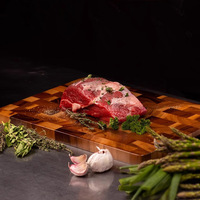 Planche à découper en bois d'acacia massif, artisanale, avec pieds antidérapants, idéale pour la viande et les légumes