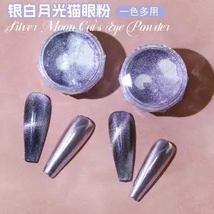 Factory Wholesale Pigment Chrome Powder With Mirror Effect White Moonlight Cat Eye Nail Mirror Effect Shinning Powder