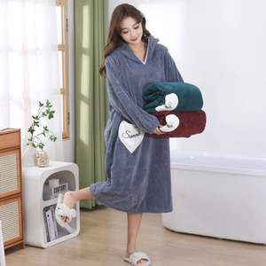 Custom logo Shower Robe Beauty Salon Recommend Sexy SPA Bathrobe Gift for Girls Popular pink Girls Family <strong>Dressing</strong> <strong>Gown</strong> - Product Image 6