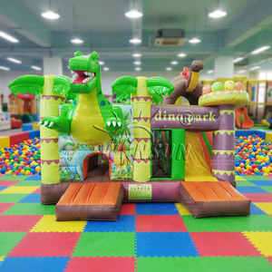 Parque de Diversiones Inflable Interior con Temática de Dinosaurios, Castillo de PVC, Combo Ignífugo e Impermeable, Fácil de Instalar - Product Image 1