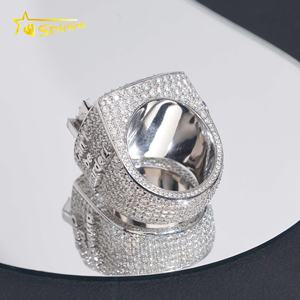 Anillos de Campeón Personalizados en Plata 925, Estilo Hip Hop para Hombre, con Nombre y Moissanita - Product Image 5