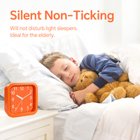 Réveil intelligent silencieux en plastique orange pour étudiants, enfants, garçons et filles, avec fonction snooze, certifié CE RoHS