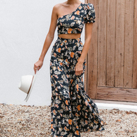 Ensemble de robes de vacances en rayonne à imprimé floral de style hawaïen 100%